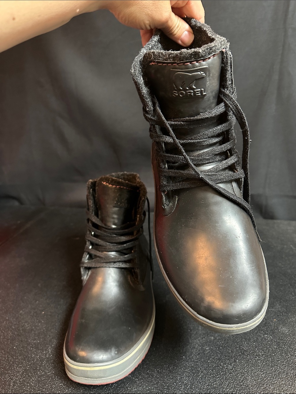 SOREL Men’s Black Lace-Up Waterproof Boots